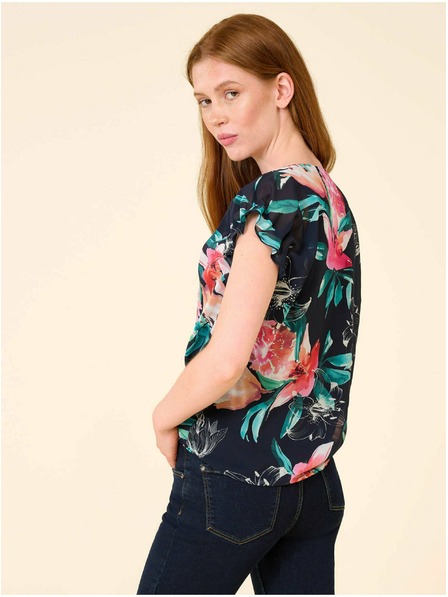 Orsay Dunkelblaue geblümte Bluse ORSAY