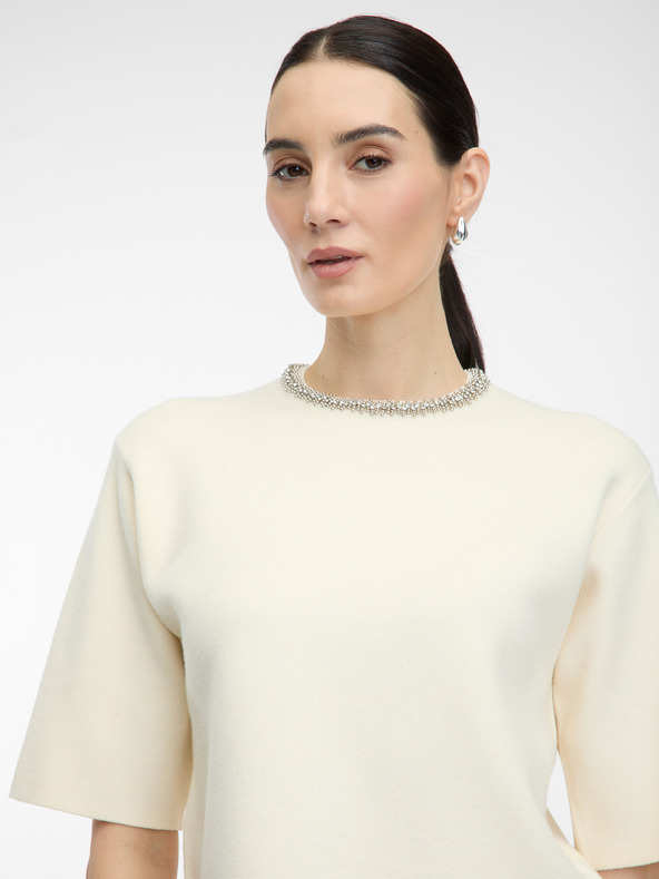 Orsay Cremefarbene Damen-Kurzarmbluse ORSAY