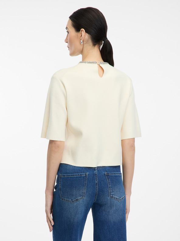 Orsay Cremefarbene Damen-Kurzarmbluse ORSAY