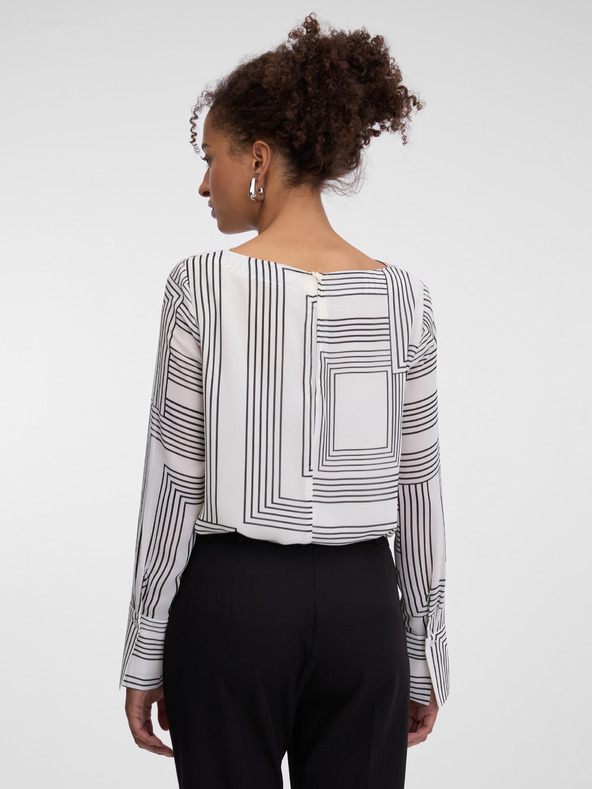 Orsay Weiße gemusterte Damen-Bluse ORSAY
