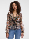 Orsay Braune gemusterte Damen-Bluse ORSAY