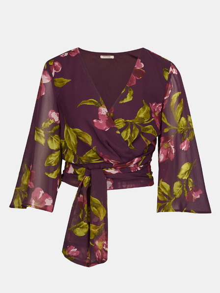 Orsay Lila Damen-Wickelbluse mit Blumenmuster ORSAY