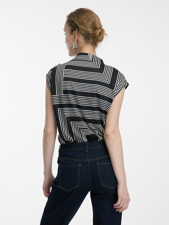 Orsay Schwarze gemusterte Damenbluse ORSAY