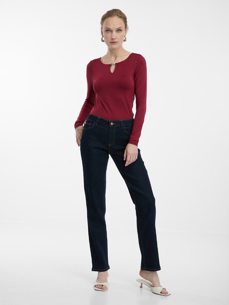 Orsay Weinrotes Damen-Langarmshirt ORSAY