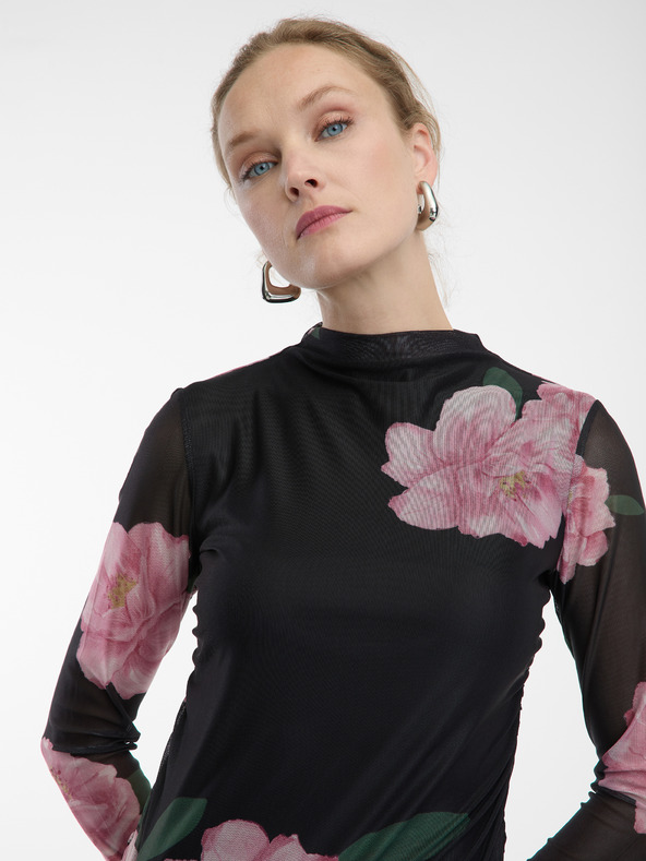 Orsay Schwarze Damen-Bluse mit Blumenmuster ORSAY