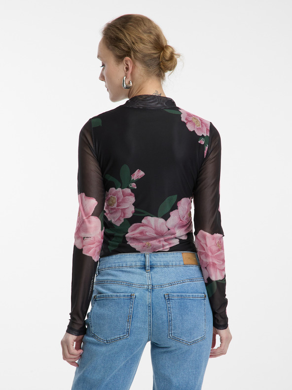 Orsay Schwarze Damen-Bluse mit Blumenmuster ORSAY