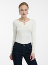 Orsay Cremefarbenes Damen-Langarmshirt ORSAY