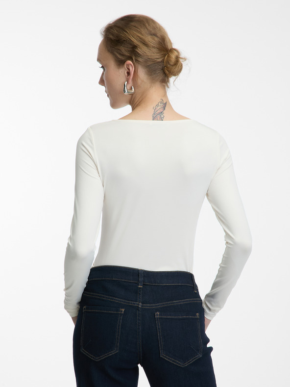 Orsay Cremefarbenes Damen-Langarmshirt ORSAY