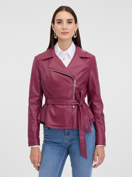 Orsay Weinrote Damen-Lederjacke ORSAY