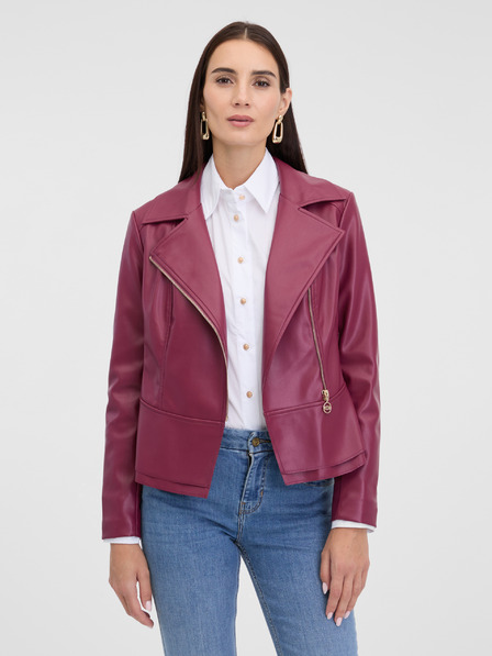 Orsay Weinrote Damen-Lederjacke ORSAY