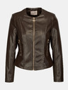 Orsay Dunkelbraune Damen-Lederjacke ORSAY