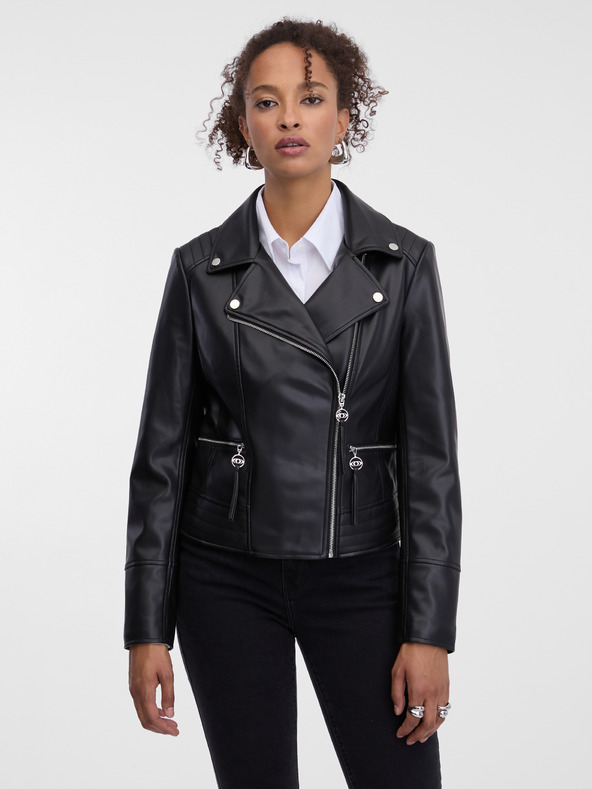 Orsay Schwarze Damen Kunstlederjacke ORSAY