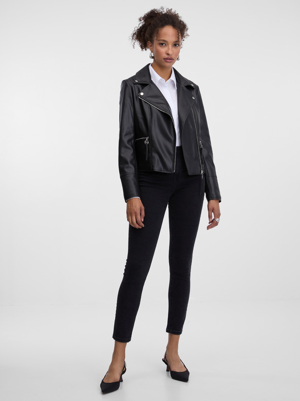 Orsay Schwarze Damen Kunstlederjacke ORSAY