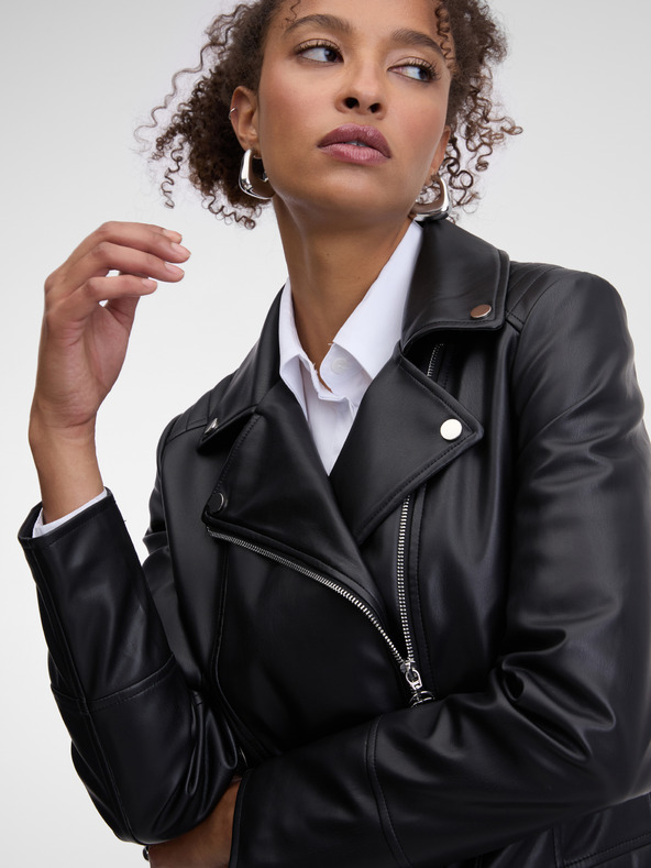 Orsay Schwarze Damen Kunstlederjacke ORSAY