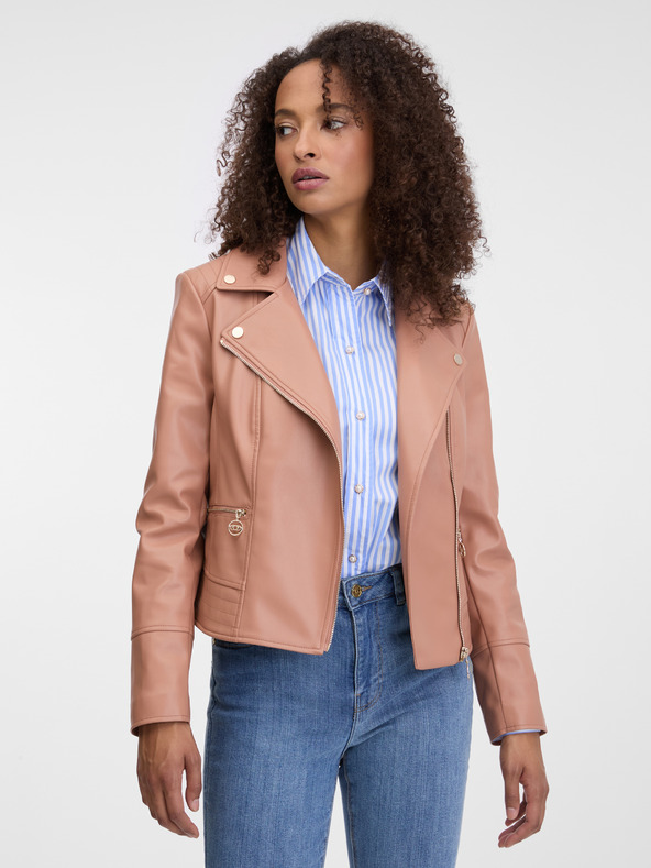 Orsay Beige Damen Lederjacke ORSAY