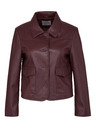 Orsay Dunkelbraune Damen-Lederjacke ORSAY