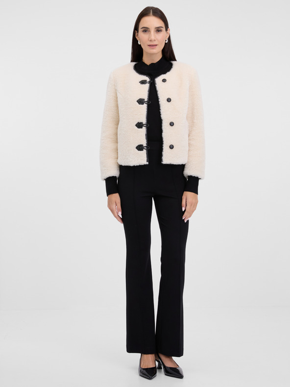 Orsay Cremefarbene Damen-Jacke aus Kunstpelz ORSAY