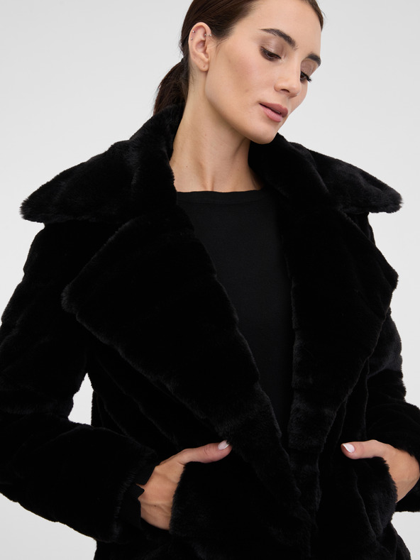 Orsay Schwarzer Damen Kurz-Pelz ORSAY