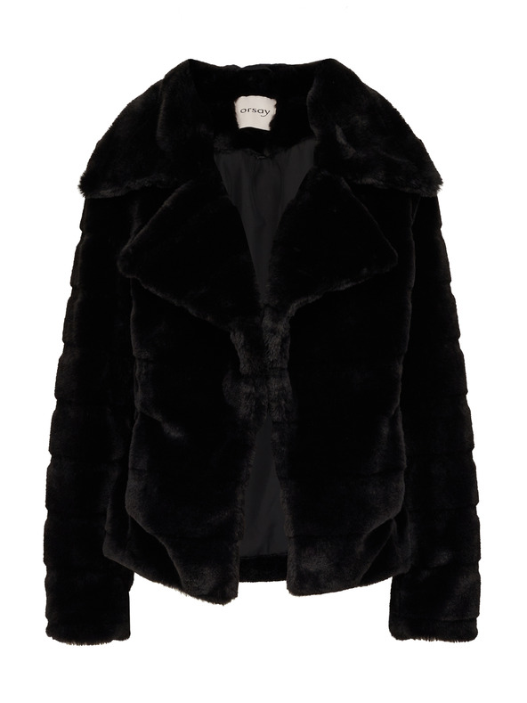 Orsay Schwarzer Damen Kurz-Pelz ORSAY