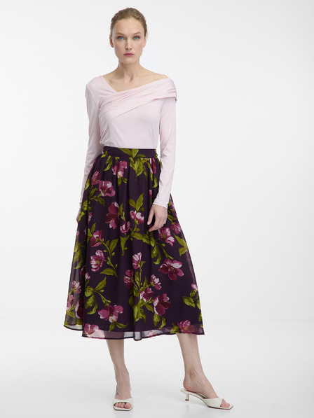 Orsay Lila Damen Midirock mit Blumenmuster ORSAY