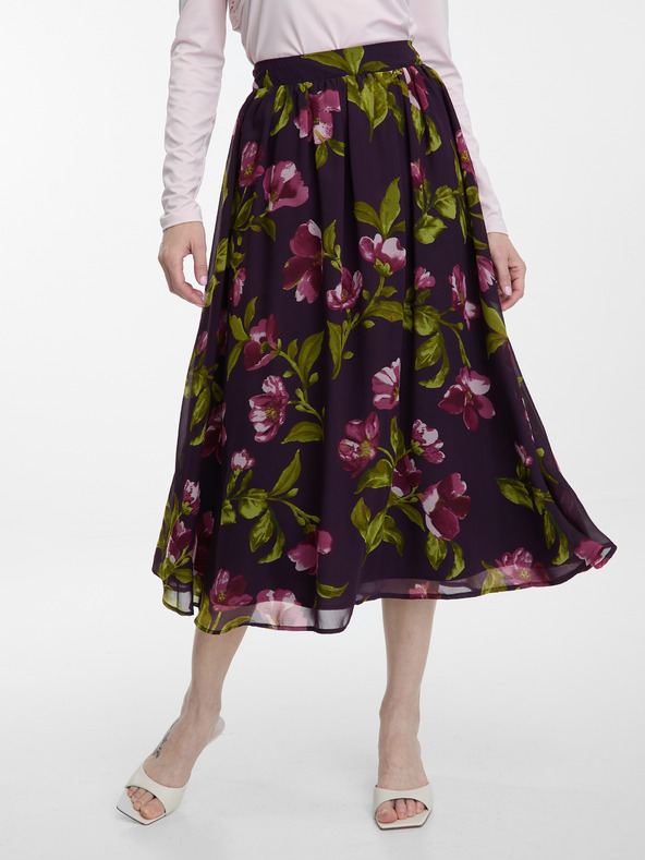 Orsay Lila Damen Midirock mit Blumenmuster ORSAY