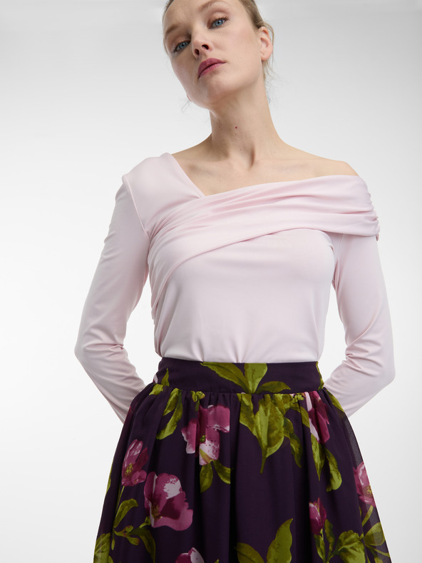 Orsay Lila Damen Midirock mit Blumenmuster ORSAY