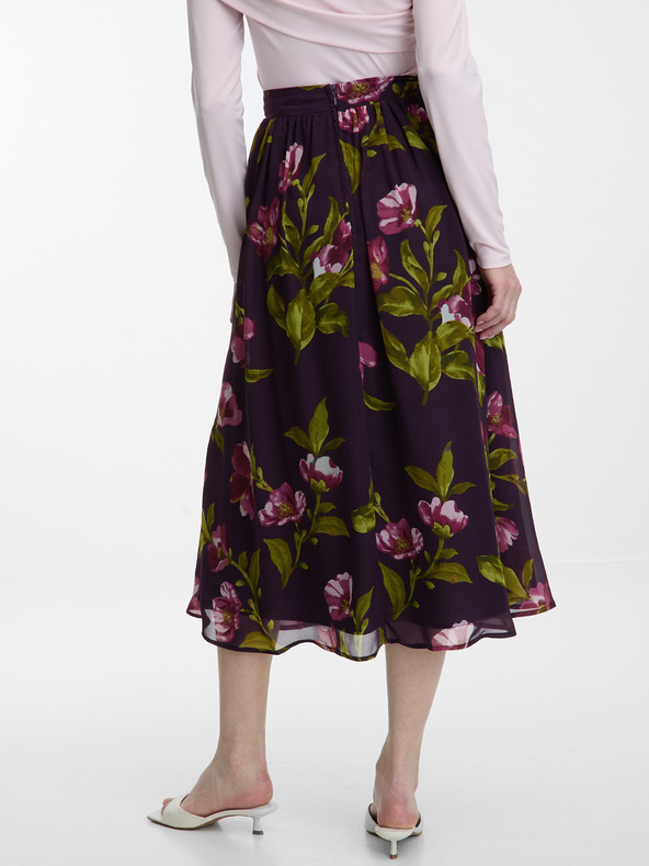 Orsay Lila Damen Midirock mit Blumenmuster ORSAY