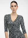 Orsay Schwarzes gemustertes knielanges Damenkleid ORSAY