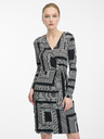 Orsay Schwarzes gemustertes knielanges Damenkleid ORSAY