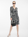 Orsay Schwarzes gemustertes knielanges Damenkleid ORSAY