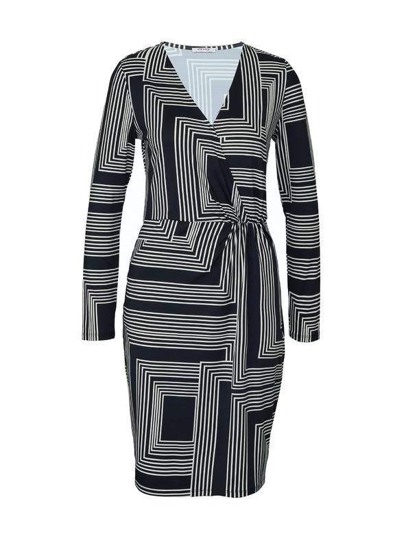 Orsay Schwarzes gemustertes knielanges Damenkleid ORSAY