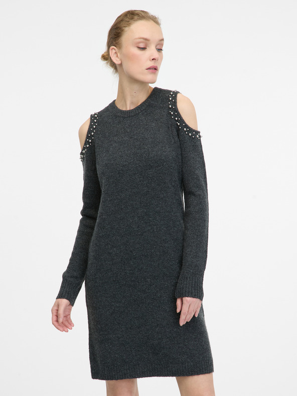 Orsay Dunkelgraues Damen Strickkleid ORSAY