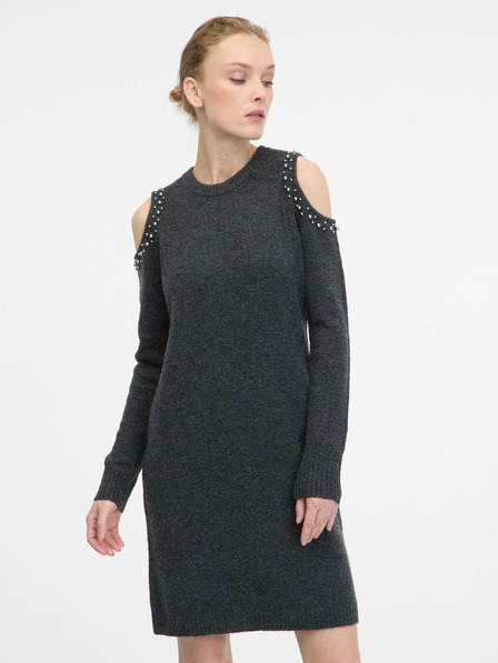 Orsay Dunkelgraues Damen Strickkleid ORSAY