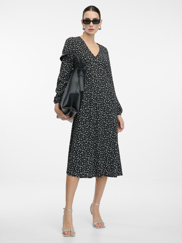 Orsay Schwarzes Damen Midikleid ORSAY