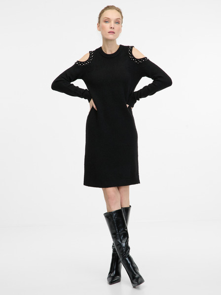 Orsay Schwarzes Damen-Pulloverkleid ORSAY