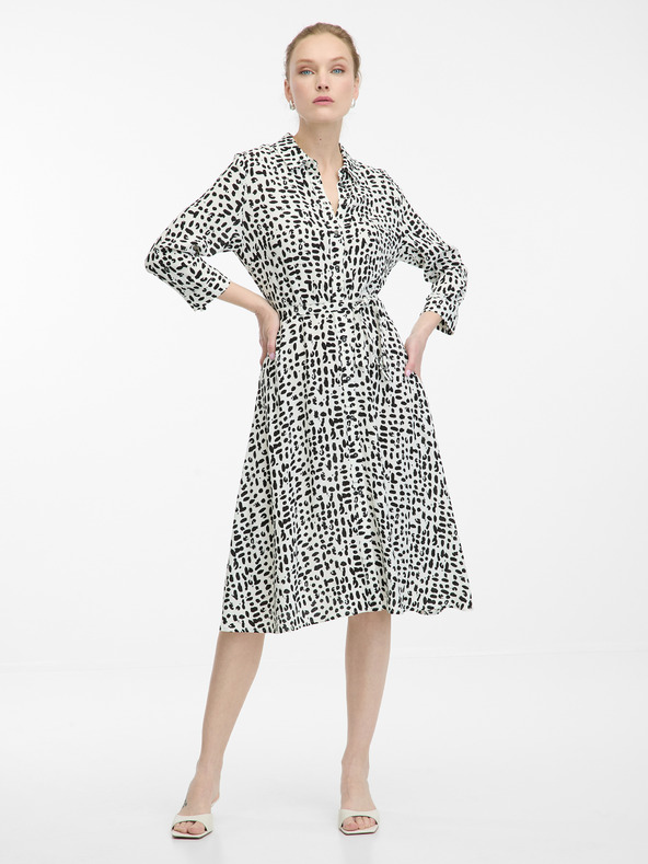 Orsay Cremefarbene Damen-Hemdblusenkleid knielang von ORSAY