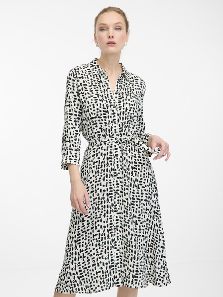 Orsay Cremefarbene Damen-Hemdblusenkleid knielang von ORSAY