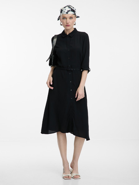 Orsay Schwarzes Damen-Hemdblusenkleid knielang von ORSAY