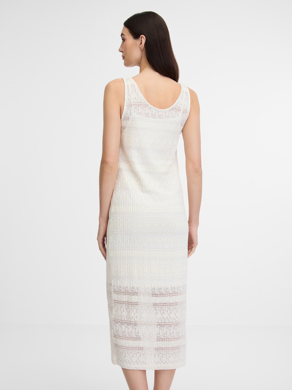 Orsay Cremefarbenes Damen-Midikleid ORSAY