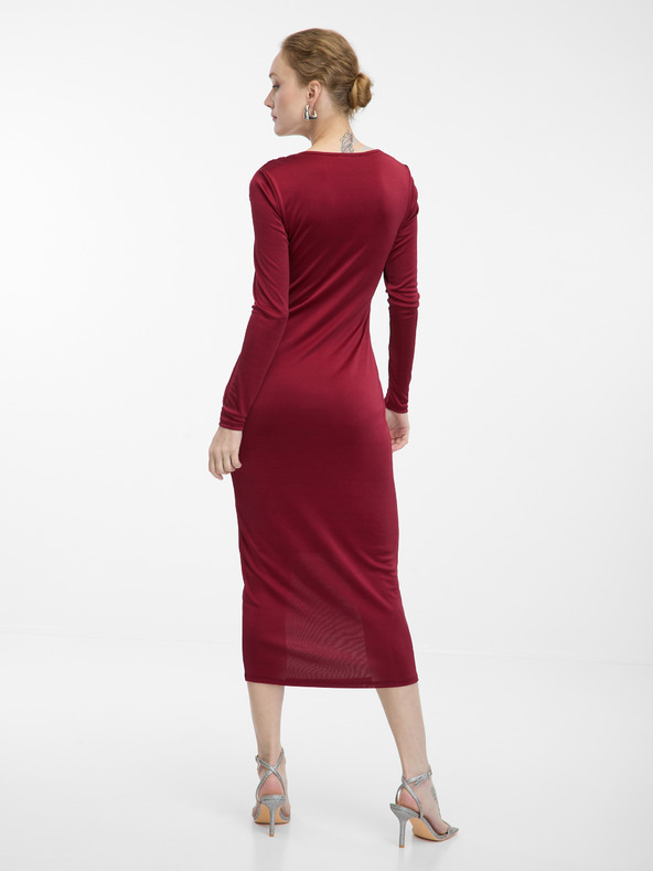 Orsay Weinrotes Damen Midikleid ORSAY