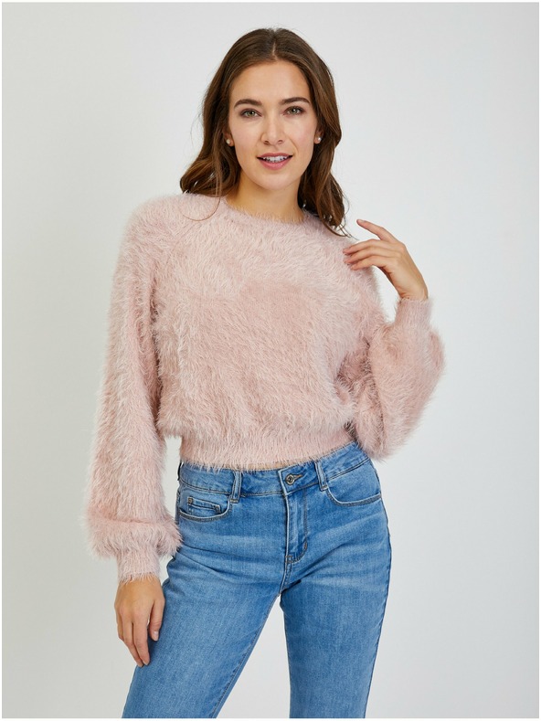 Orsay Rosa Damenpullover mit Ballonärmeln ORSAY