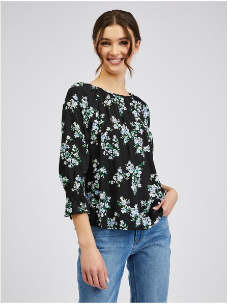 Orsay Schwarze geblümte Bluse ORSAY