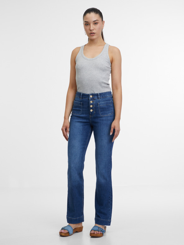 Orsay Dunkelblaue Damen-Bootcut-Jeans ORSAY