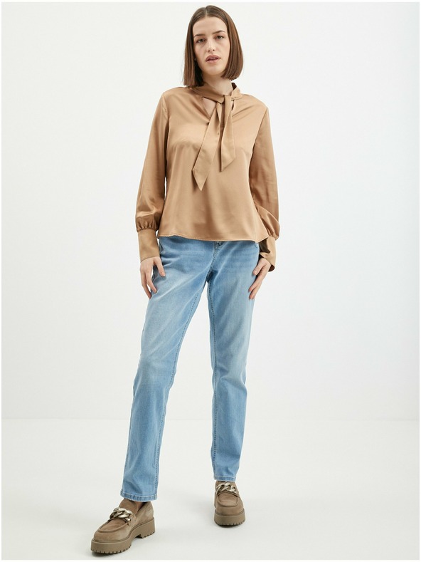 Orsay Hellbraune Satinbluse ORSAY