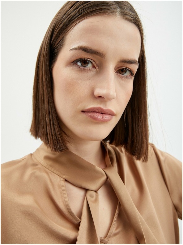 Orsay Hellbraune Satinbluse ORSAY