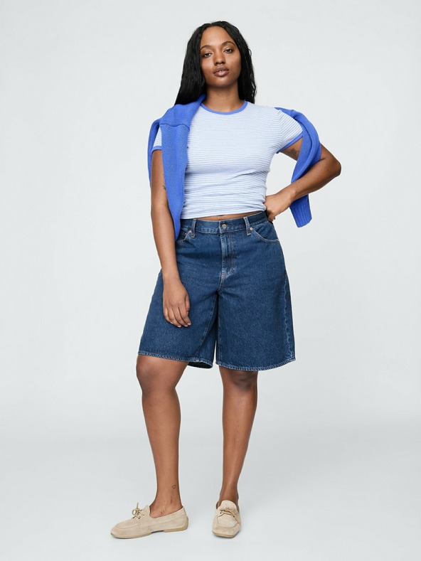 GAP Damen Denim-Shorts Mid Rise Longline GAP