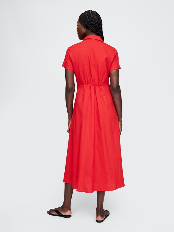 GAP Damen Leinen-Hemdkleid in Maxi-Länge GAP