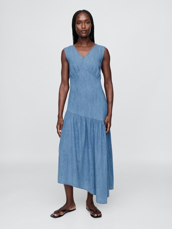 GAP Asymmetrisches Damen-Midikleid aus Denim GAP