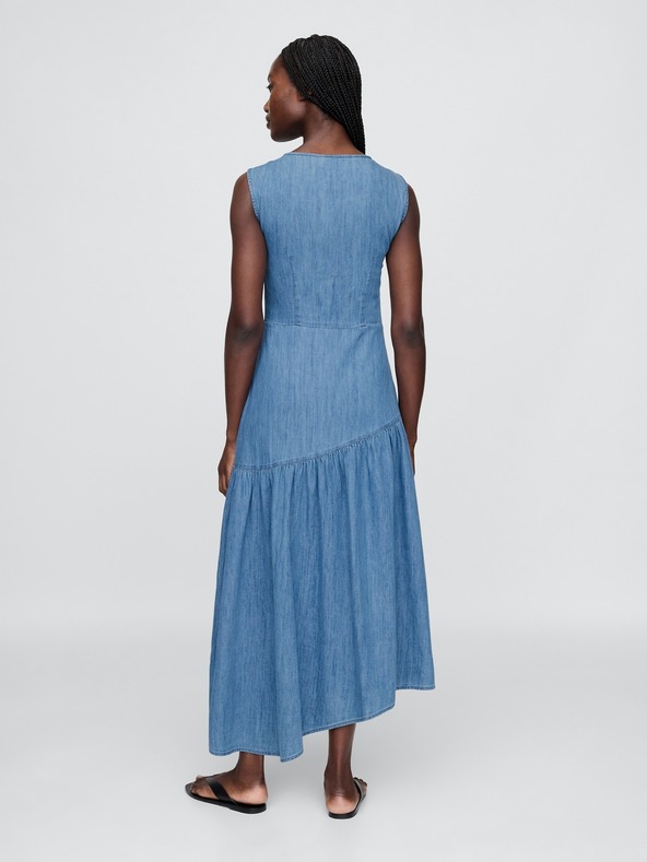 GAP Asymmetrisches Damen-Midikleid aus Denim GAP