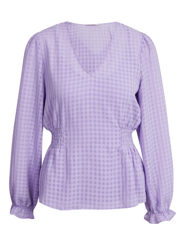 Orsay Hellviolette karierte Damenbluse ORSAY